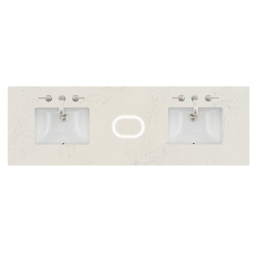 James Martin - 72" Double Top, 3CM Siberian Silestone w/ Sink & FreePower Wireless Charger - 040-S72-FP-SFR-SNK view 1