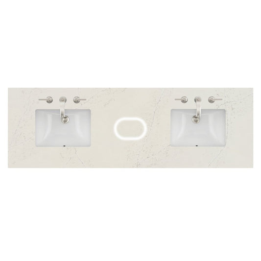 James Martin - 72" Double Top, 3CM Siberian Silestone w/ Sink & FreePower Wireless Charger - 040-S72-FP-SFR-SNK view 1