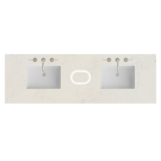 James Martin - 72" Double Top, 3CM Siberian Silestone w/ Sink & FreePower Wireless Charger - 050-S72-FP-SFR-SNK view 1