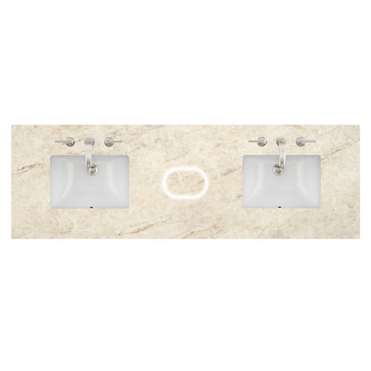 James Martin - 72" Double Top, 3CM Tajnar Eclos w/ Sink & FreePower Wireless Charger - 040-S72-FP-TJR-SNK view 1