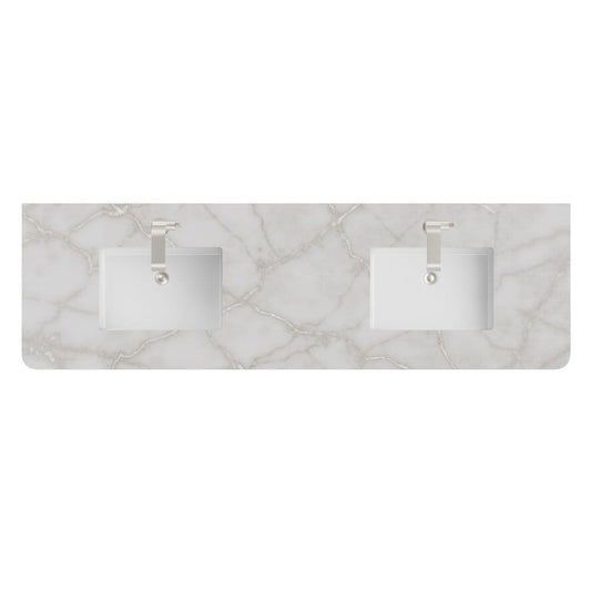 James Martin - 72" Single Radius Cut Top, 3 CM Victorian Silver Silestone w/ Sink - 060-S72RC-VSL-SNK view 1