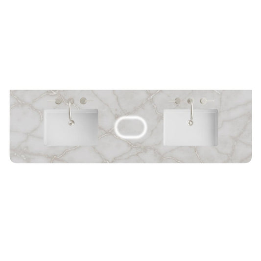 James Martin - 72" Single Radius Cut Top, 3 CM Victorian Silver Silestone w/ Sink & FreePower Wireless Charger - 060-S72RCWS-FP-VSL-SNK view 1