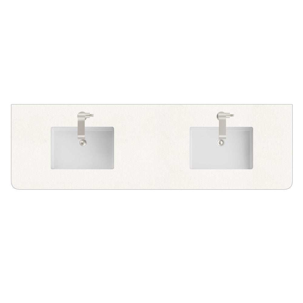 James Martin - 72" Single Radius Cut Top, 3 CM White Zeus Silestone w/ Sink - 060-S72RC-WZ-SNK view 1