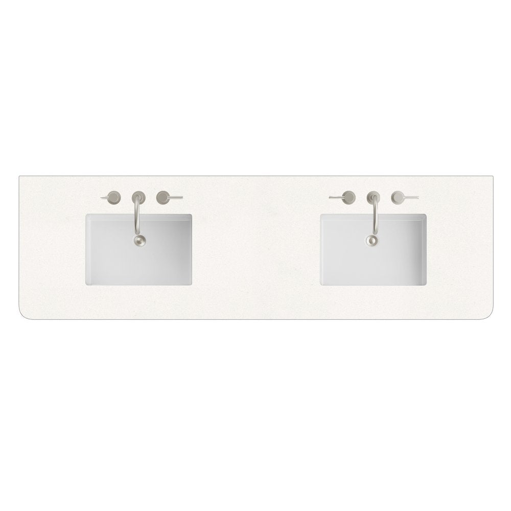 James Martin - 72" Single Radius Cut Widespread, 3 CM White Zeus Silestone w/ Sink - 060-S72RCWS-WZ-SNK view 1