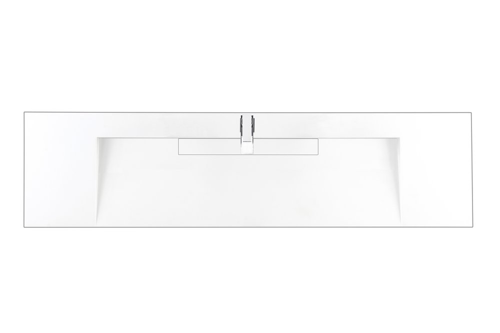 James Martin - 72" Single Top, Composite Stone, Glossy White Finish - CS-378S-GW view 1