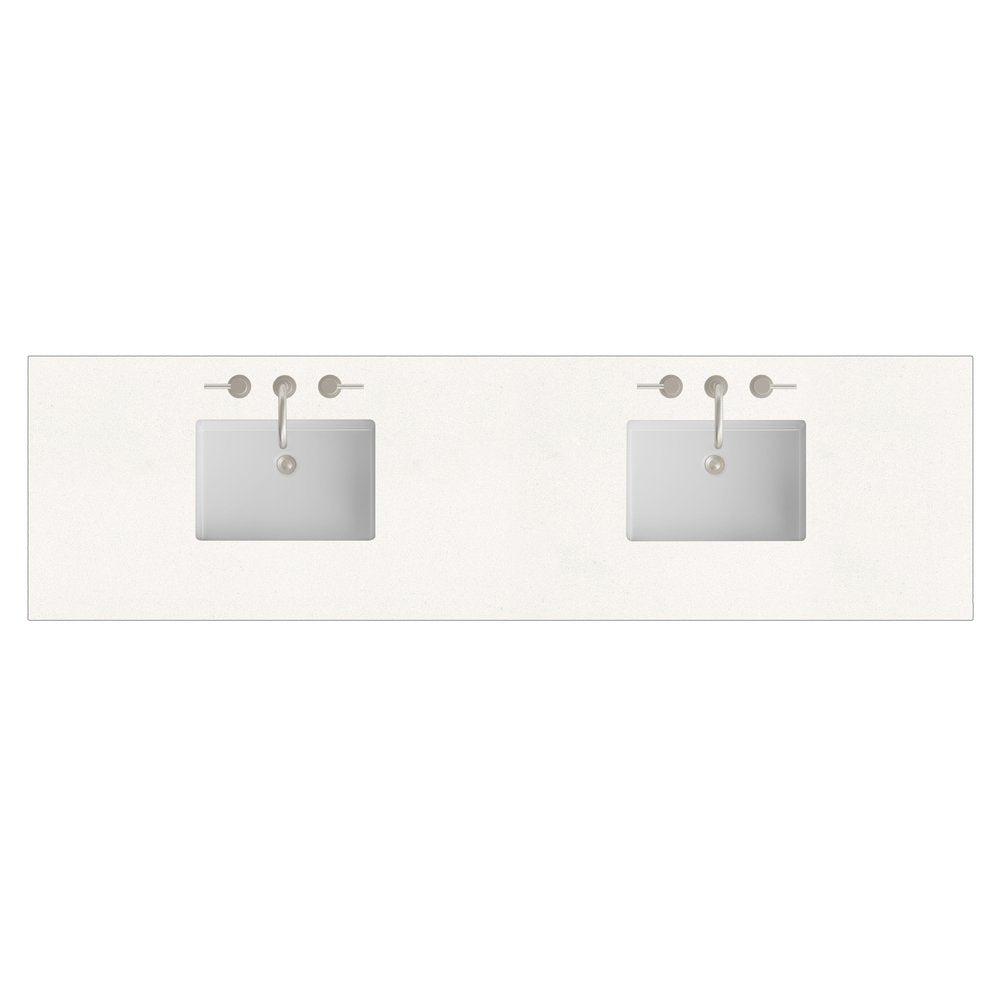 James Martin - 84" Double Top, 3 CM White Zeus Silestone - 050-S84-WZ-SNK view 1