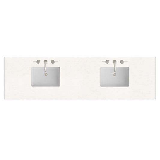 James Martin - 84" Double Top, 3 CM White Zeus Silestone - 050-S84-WZ-SNK view 1