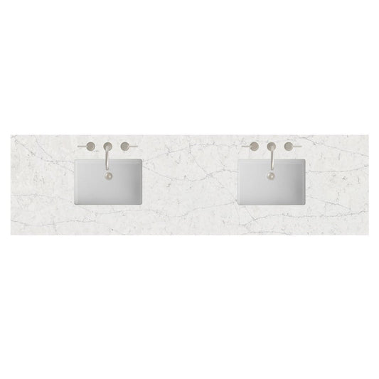 James Martin - 84" Double Top, 3CM Eternal Jasmine Pearl Silestone w/ Sink - 050-S84-EJP-SNK view 1