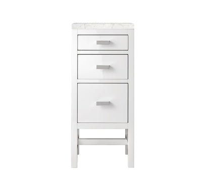 James Martin - Addison 15" Base Cabinet, Glossy White w/ 3 CM Eternal Jasmine Pearl Silestone Top - E444-BC15-GW-3EJP view 1