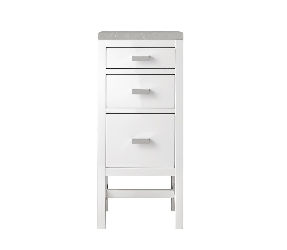 James Martin - Addison 15" Base Cabinet, Glossy White w/ 3 CM Eternal Serena Top - E444-BC15-GW-3ESR view 1