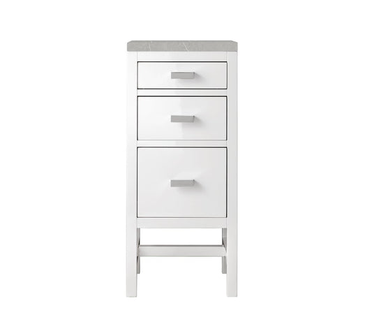 James Martin - Addison 15" Base Cabinet, Glossy White w/ 3 CM Eternal Serena Top - E444-BC15-GW-3ESR view 1