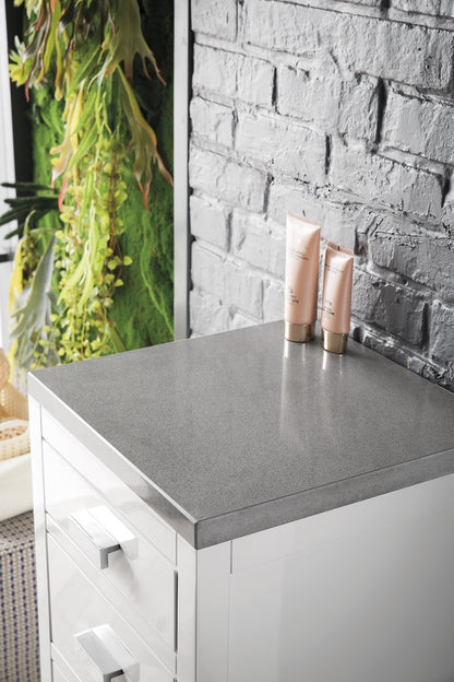 James Martin - Addison 15" Base Cabinet, Glossy White w/ 3 CM Eternal Serena Top - E444-BC15-GW-3ESR view 2
