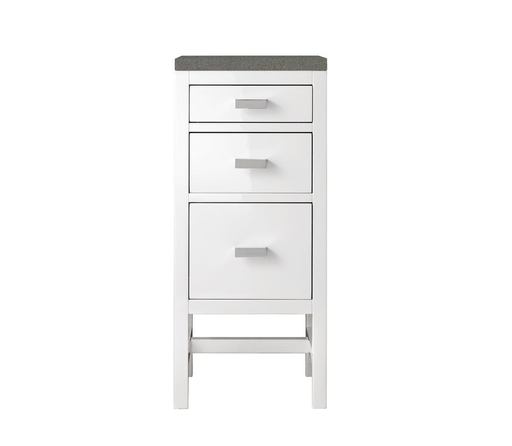 James Martin - Addison 15" Base Cabinet, Glossy White w/ 3 CM Grey Expo Silestone Top - E444-BC15-GW-3GEX view 1