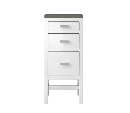 James Martin - Addison 15" Base Cabinet, Glossy White w/ 3 CM Grey Expo Silestone Top - E444-BC15-GW-3GEX view 1