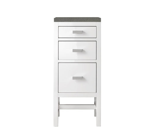 James Martin - Addison 15" Base Cabinet, Glossy White w/ 3 CM Grey Expo Silestone Top - E444-BC15-GW-3GEX view 1