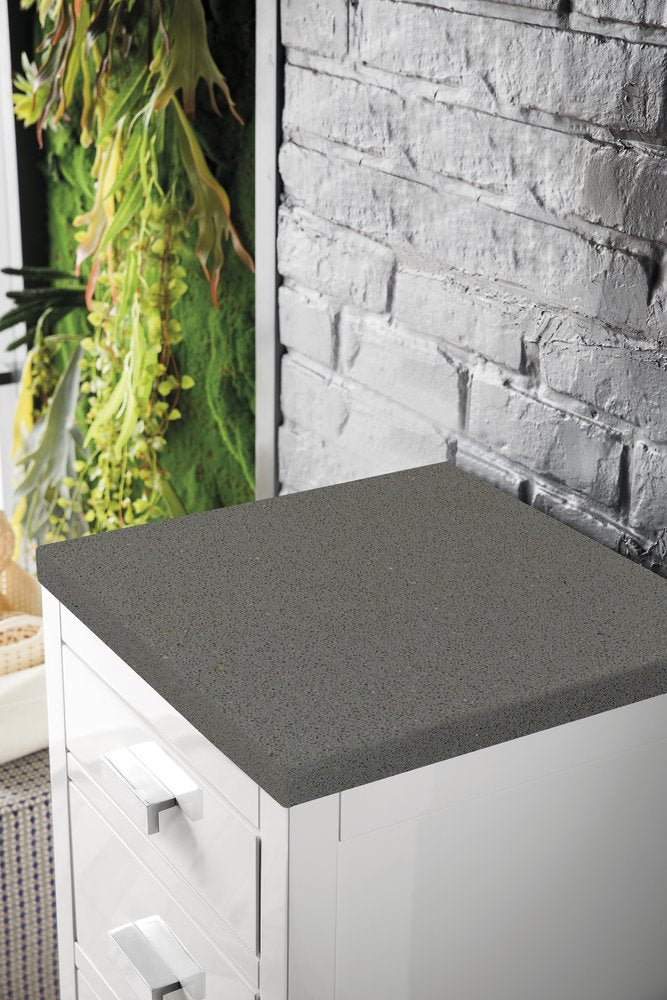 James Martin - Addison 15" Base Cabinet, Glossy White w/ 3 CM Grey Expo Silestone Top - E444-BC15-GW-3GEX view 2