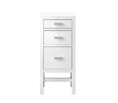 James Martin - Addison 15" Base Cabinet, Glossy White w/ 3 CM White Zeus Silestone Top - E444-BC15-GW-3WZ view 1