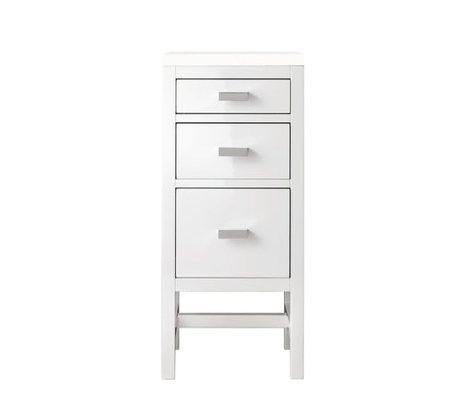 James Martin - Addison 15" Base Cabinet, Glossy White w/ 3 CM White Zeus Silestone Top - E444-BC15-GW-3WZ view 1