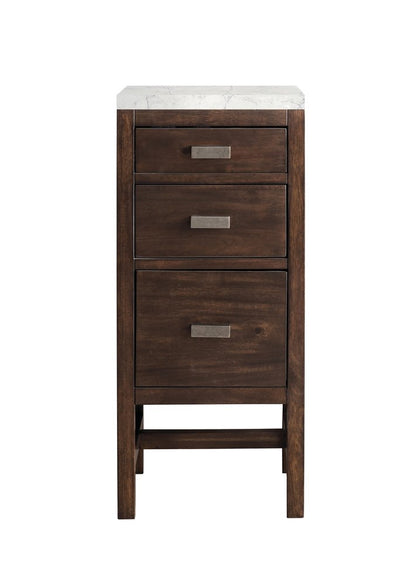 James Martin - Addison 15" Base Cabinet, Mid-Century Acacia w/ 3 CM Eternal Jasmine Pearl Silestone Top - E444-BC15-MCA-3EJP view 1