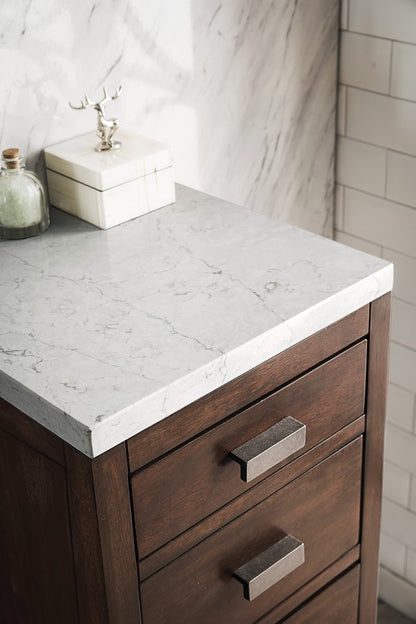 James Martin - Addison 15" Base Cabinet, Mid-Century Acacia w/ 3 CM Eternal Jasmine Pearl Silestone Top - E444-BC15-MCA-3EJP view 2