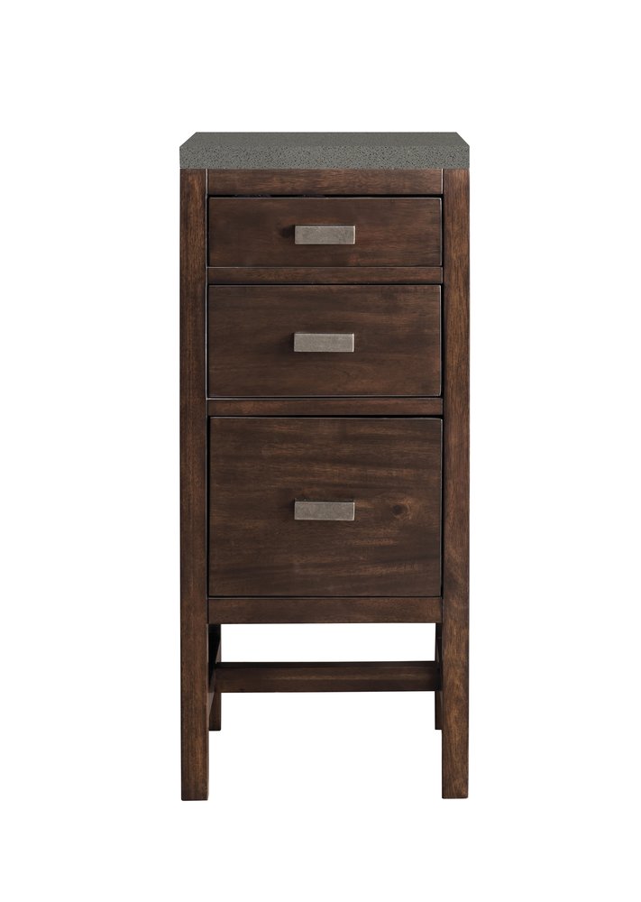James Martin - Addison 15" Base Cabinet, Mid-Century Acacia w/ 3 CM Grey Expo Silestone Top - E444-BC15-MCA-3GEX view 1
