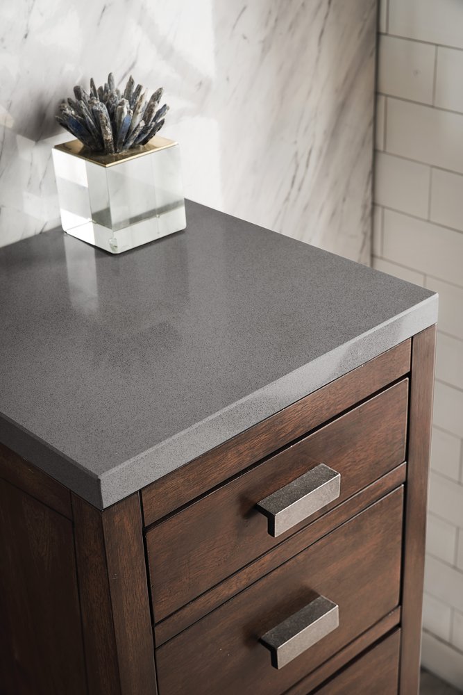 James Martin - Addison 15" Base Cabinet, Mid-Century Acacia w/ 3 CM Grey Expo Silestone Top - E444-BC15-MCA-3GEX view 2