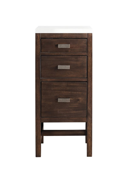 James Martin - Addison 15" Base Cabinet, Mid-Century Acacia w/ 3 CM White Zeus Silestone Top - E444-BC15-MCA-3WZ view 1