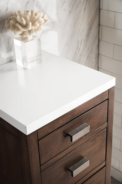 James Martin - Addison 15" Base Cabinet, Mid-Century Acacia w/ 3 CM White Zeus Silestone Top - E444-BC15-MCA-3WZ view 2