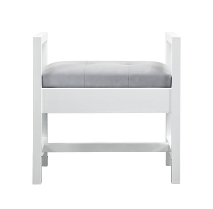 James Martin - Addison 24.5" Upholstered Bench, Glossy White - E444-BNCH-GW view 1