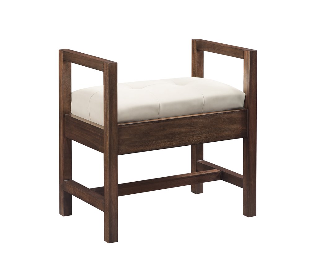 James Martin - Addison 24.5" Upholstered Bench, Mid-Century Acacia - E444-BNCH-MCA view 2