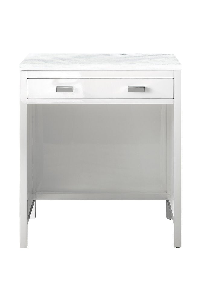 James Martin - Addison 30" Countertop Unit, Glossy White w/ 3 CM Arctic Fall Solid Surface Top - E444-CU30-GW-3AF view 1