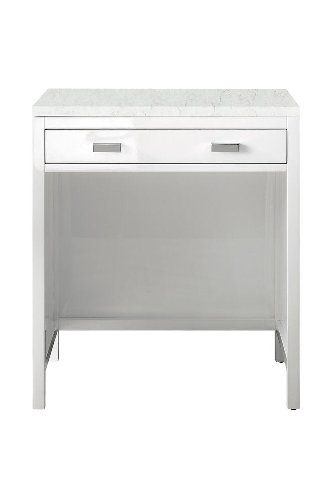 James Martin - Addison 30" Countertop Unit, Glossy White w/ 3 CM Eternal Jasmine Pearl Silestone Top - E444-CU30-GW-3EJP view 1