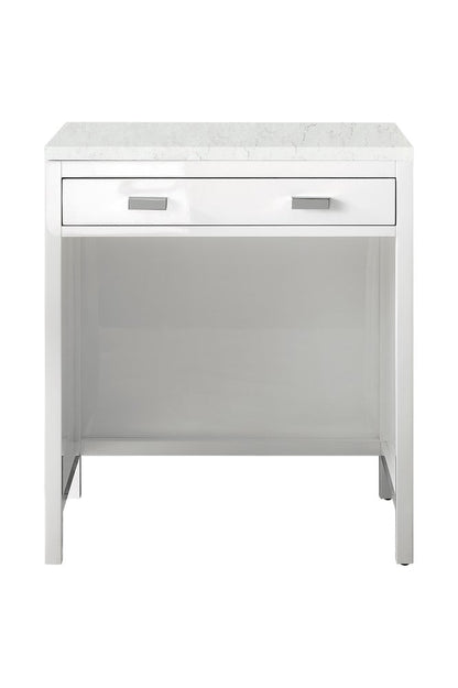 James Martin - Addison 30" Countertop Unit, Glossy White w/ 3 CM Eternal Jasmine Pearl Silestone Top - E444-CU30-GW-3EJP view 1