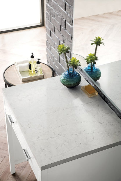 James Martin - Addison 30" Countertop Unit, Glossy White w/ 3 CM Eternal Jasmine Pearl Silestone Top - E444-CU30-GW-3EJP view 2
