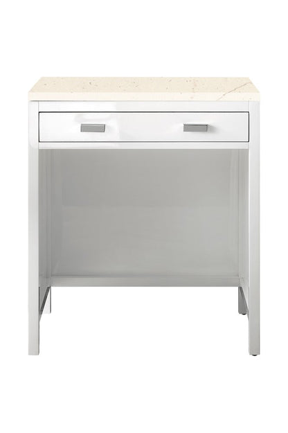 James Martin - Addison 30" Countertop Unit, Glossy White w/ 3 CM Eternal Marfil Top - E444-CU30-GW-3EMR view 1