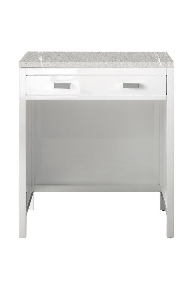 James Martin - Addison 30" Countertop Unit, Glossy White w/ 3 CM Eternal Serena Top - E444-CU30-GW-3ESR view 1