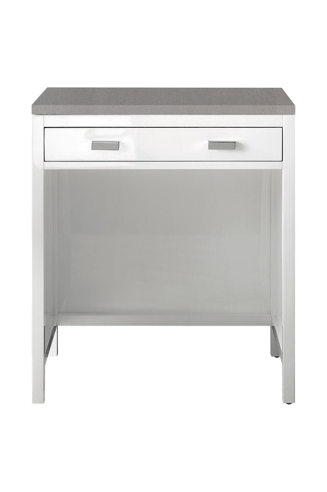James Martin - Addison 30" Countertop Unit, Glossy White w/ 3 CM Grey Expo Silestone Top - E444-CU30-GW-3GEX view 1