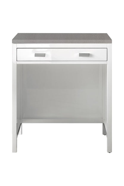 James Martin - Addison 30" Countertop Unit, Glossy White w/ 3 CM Grey Expo Silestone Top - E444-CU30-GW-3GEX view 1