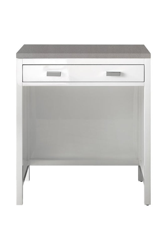 James Martin - Addison 30" Countertop Unit, Glossy White w/ 3 CM Grey Expo Silestone Top - E444-CU30-GW-3GEX view 1