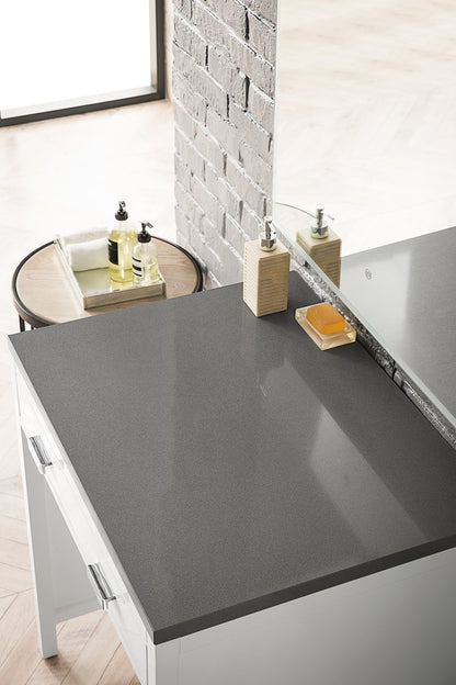 James Martin - Addison 30" Countertop Unit, Glossy White w/ 3 CM Grey Expo Silestone Top - E444-CU30-GW-3GEX view 2