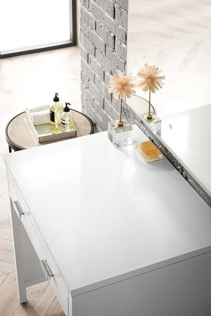 James Martin - Addison 30" Countertop Unit, Glossy White w/ 3 CM White Zeus Silestone Top - E444-CU30-GW-3WZ view 2