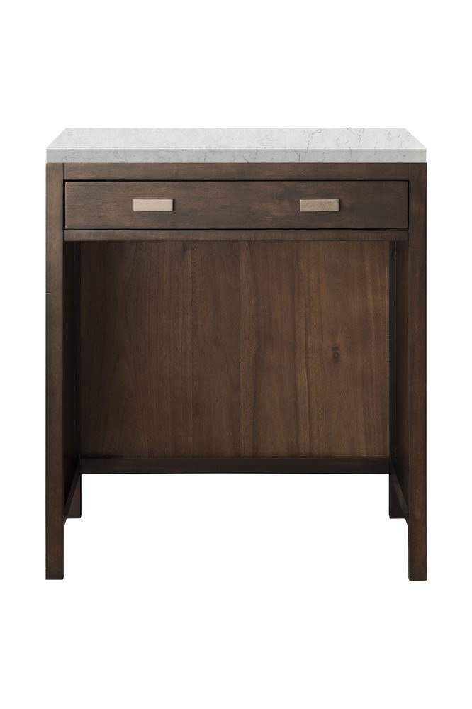 James Martin - Addison 30" Countertop Unit, Mid-Century Acacia w/ 3 CM Eternal Jasmine Pearl Silestone Top - E444-CU30-MCA-3EJP view 1