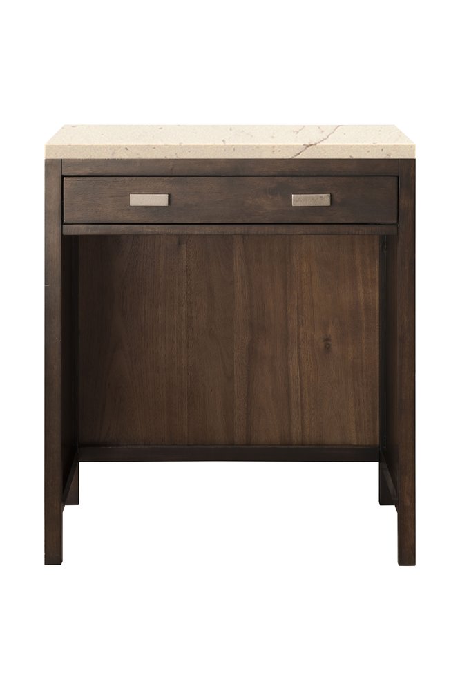 James Martin - Addison 30" Countertop Unit, Mid-Century Acacia w/ 3 CM Eternal Marfil Silestone Top - E444-CU30-MCA-3EMR view 1
