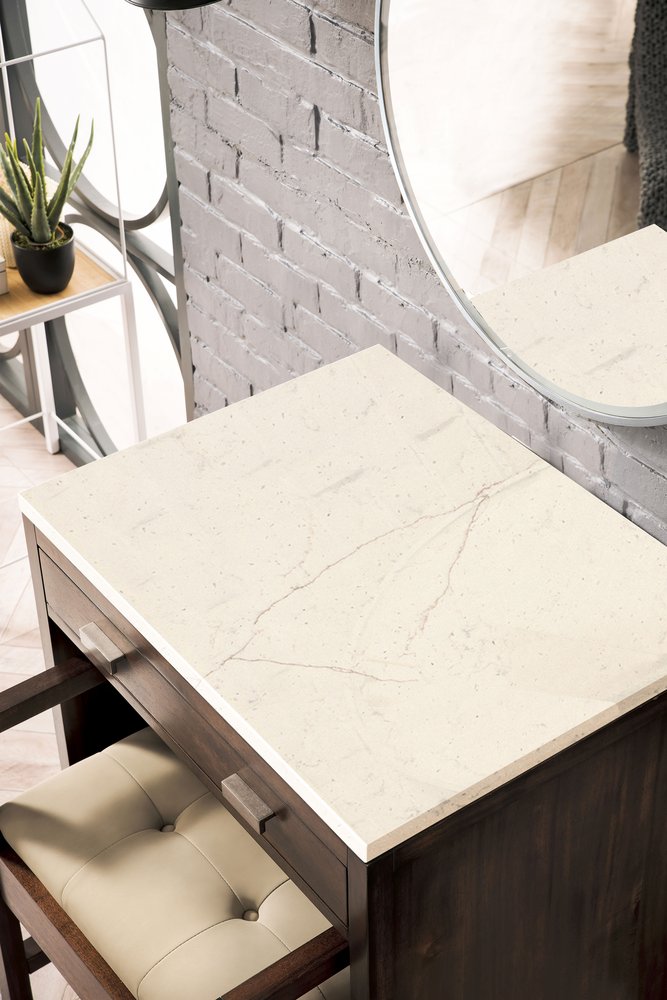 James Martin - Addison 30" Countertop Unit, Mid-Century Acacia w/ 3 CM Eternal Marfil Silestone Top - E444-CU30-MCA-3EMR view 2
