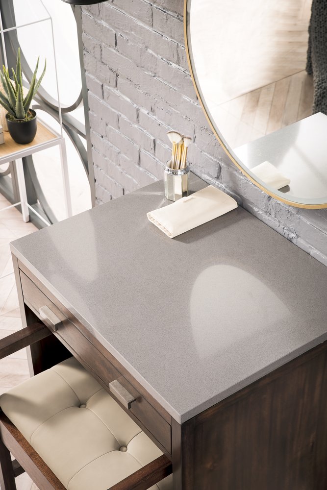 James Martin - Addison 30" Countertop Unit, Mid-Century Acacia w/ 3 CM Grey Expo Silestone Top - E444-CU30-MCA-3GEX view 2