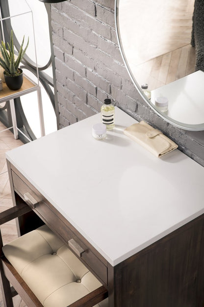 James Martin - Addison 30" Countertop Unit, Mid-Century Acacia w/ 3 CM White Zeus Silestone Top - E444-CU30-MCA-3WZ view 2