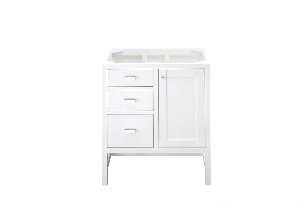 James Martin - Addison 30" Single Vanity Cabinet, Glossy White - E444-V30-GW view 1