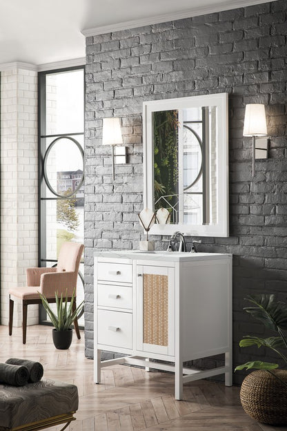 James Martin - Addison 30" Single Vanity, Glossy White w/ 3 CM Ethereal Noctis Top - E444-V30-GW-3ENC view 3