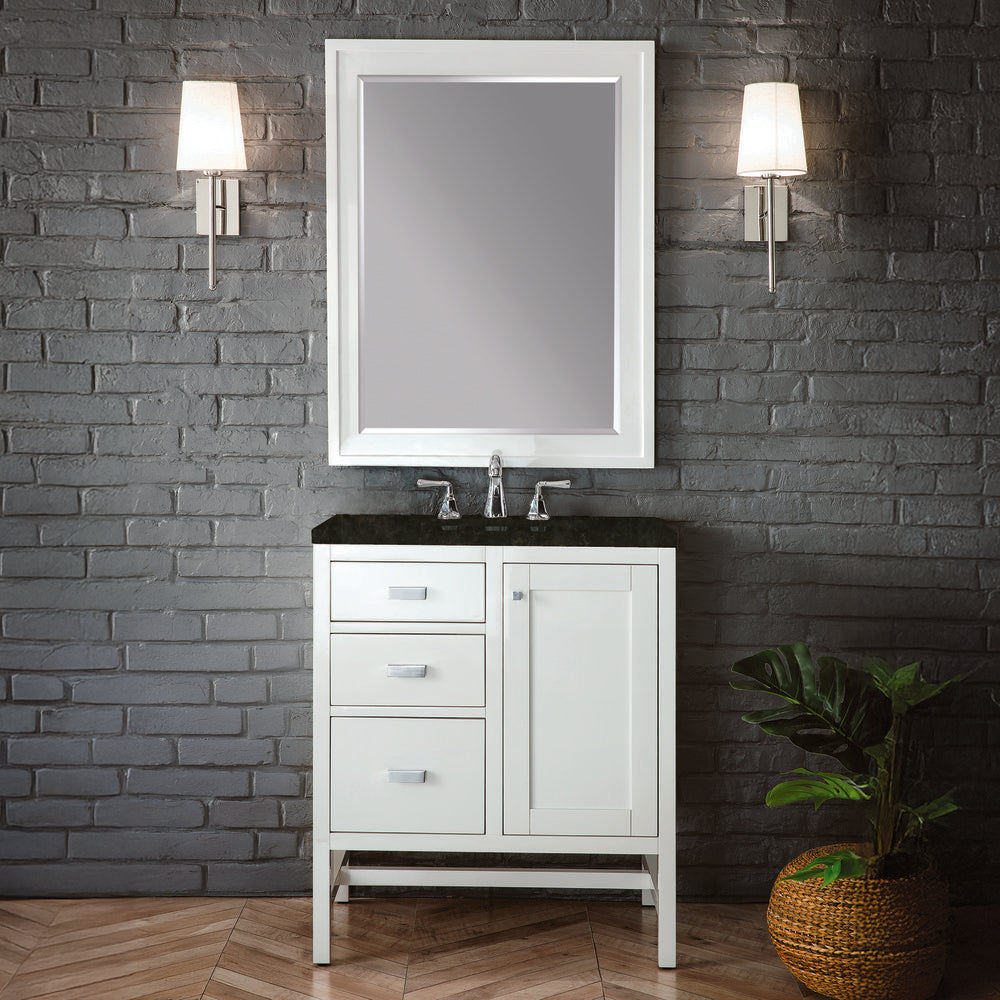 James Martin - Addison 30" Single Vanity, Glossy White, w/ 3 CM Phantome Eclos Top - E444-V30-GW-3PHT view 2