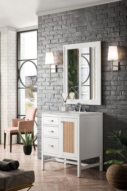 James Martin - Addison 30" Single Vanity, Glossy White w/ 3 CM Victorian Silver Silestone Top - E444-V30-GW-3VSL view 3
